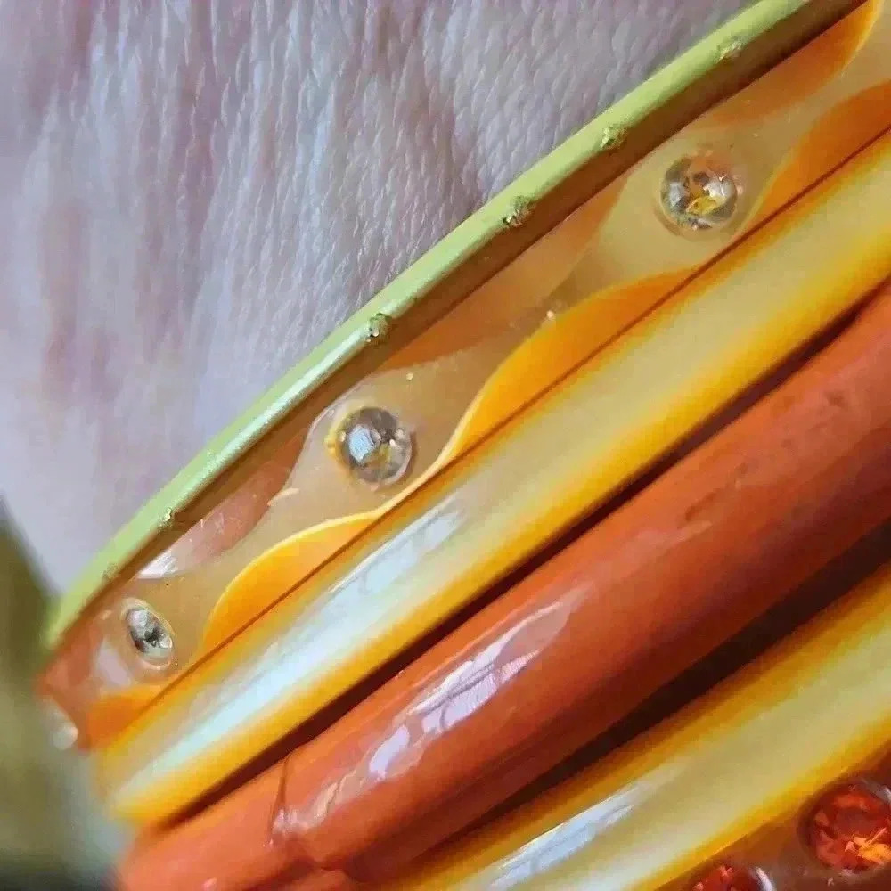 6 stack‎ bracelets orange yellow - Picture 5 of 10